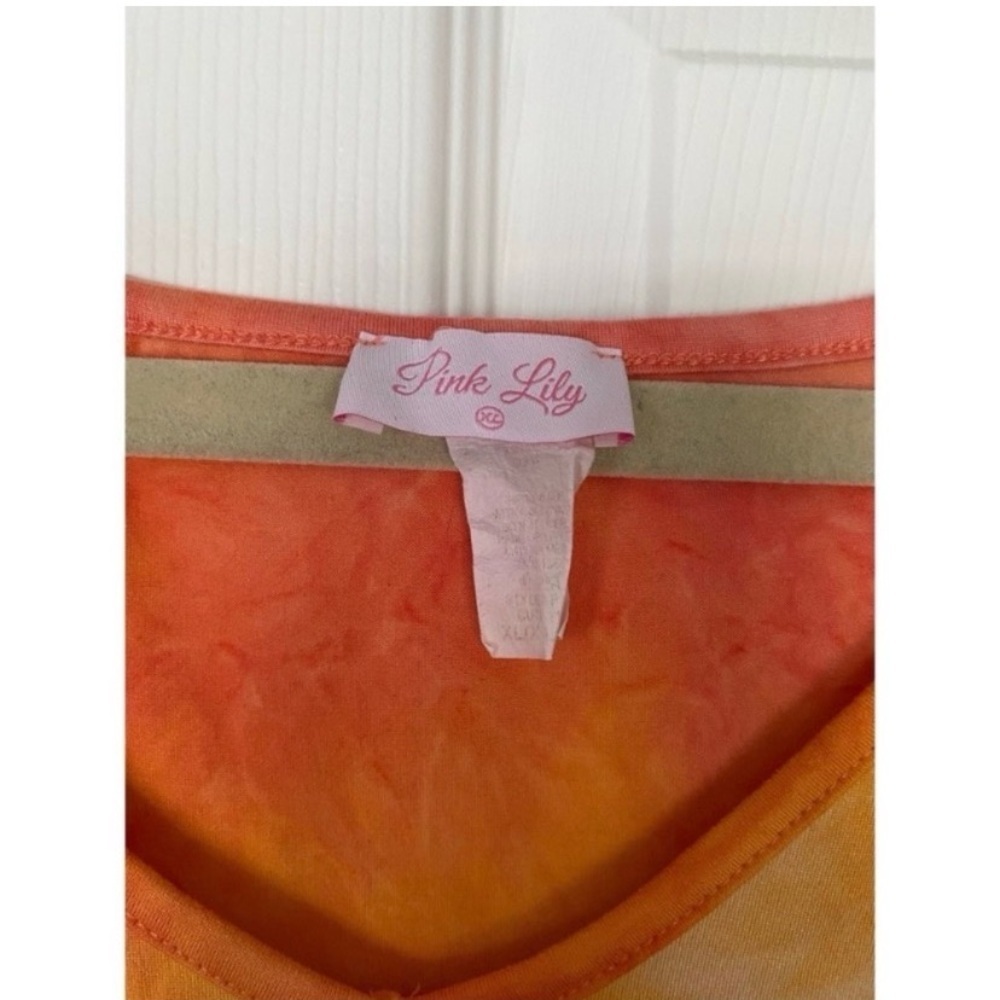 PINK LILY Orange Tie Dye T Shirt - Picture 5 of 6